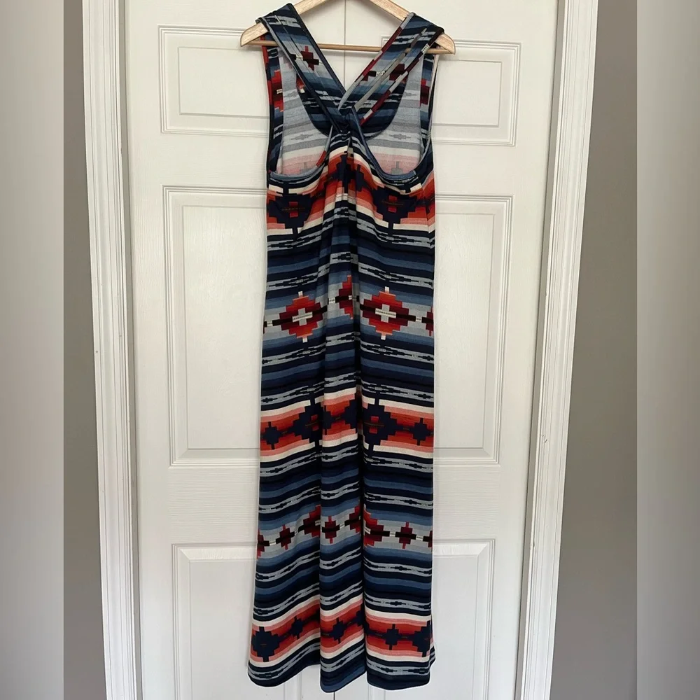 Double D Ranch Navy, Red & Cream Aztec Stripe Maxi Dress - Picture 4 of 8